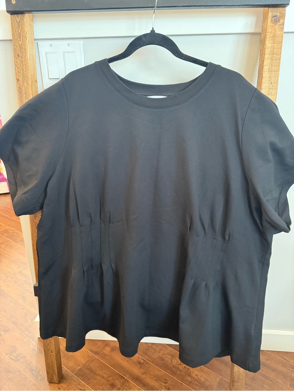 Penningtons Black Short Sleeve Pleated Tee
